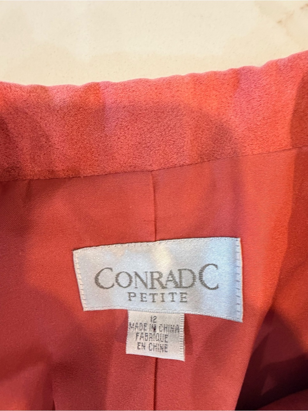 Coral Suede Zip-Front Women's Blazer - Picture 3 of 5